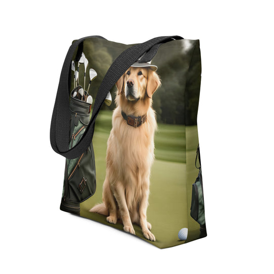 Tote bag-Golden Retriever Golfer V13