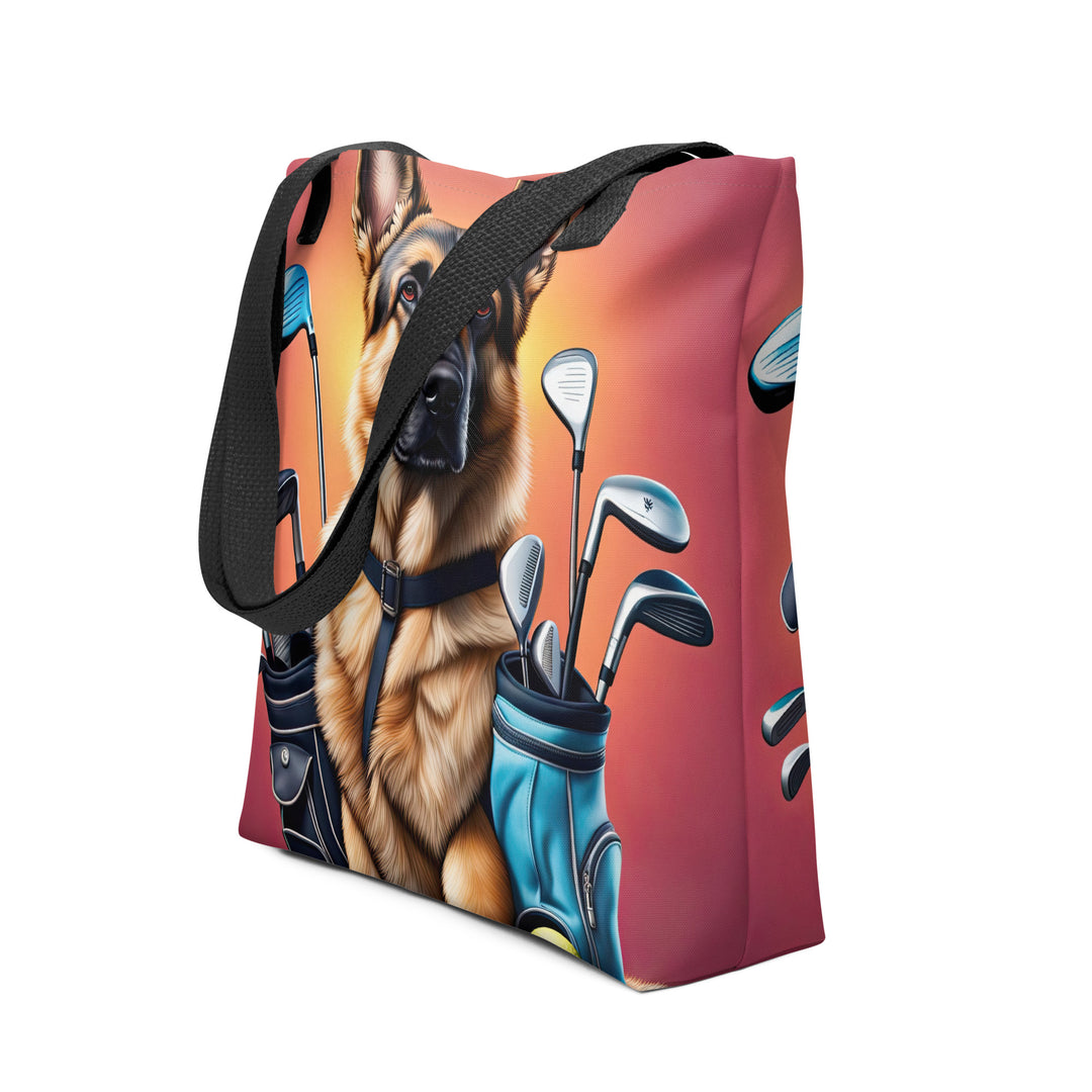 Tote bag-German Shepherd Golfer V2