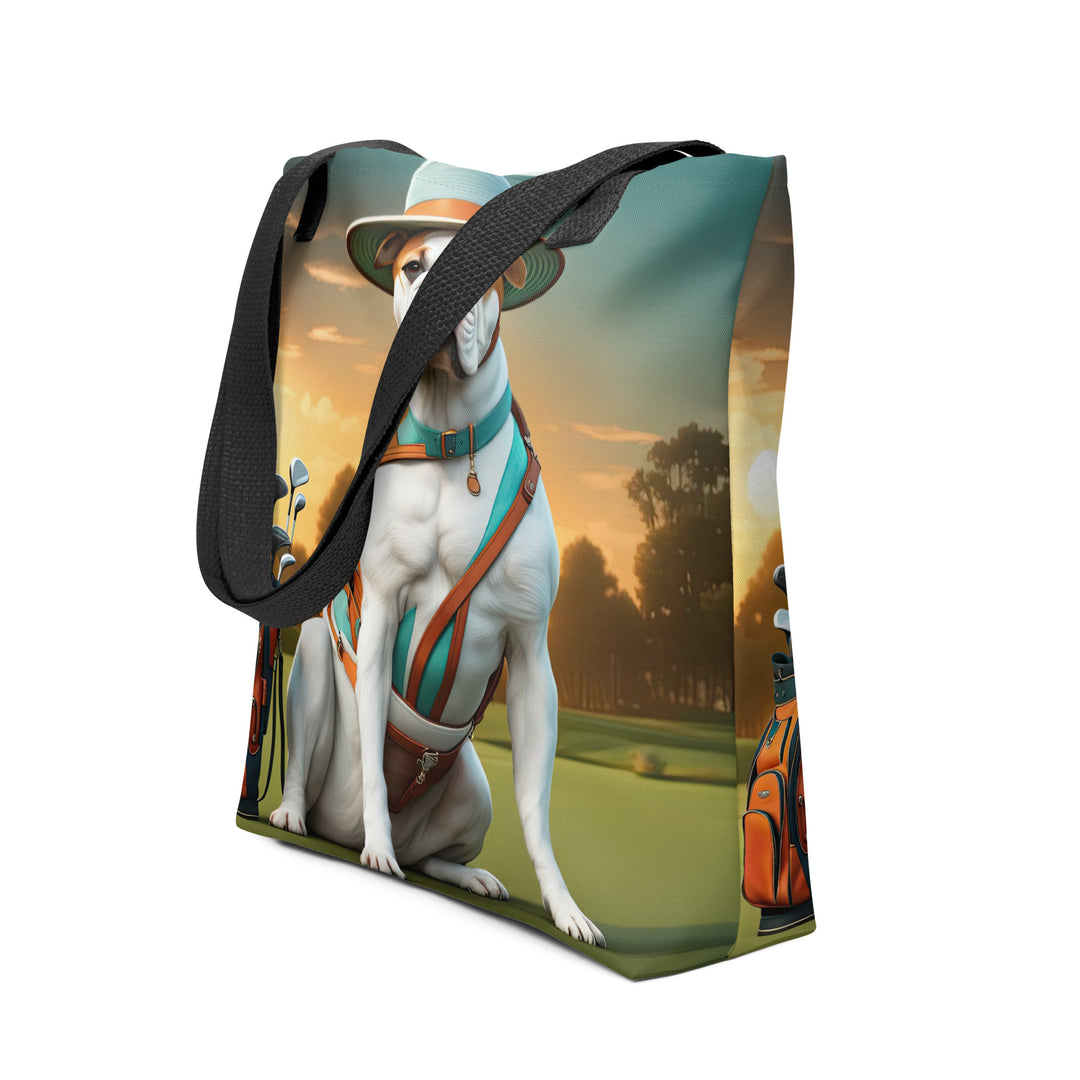 Tote bag-American Bulldog Golfer