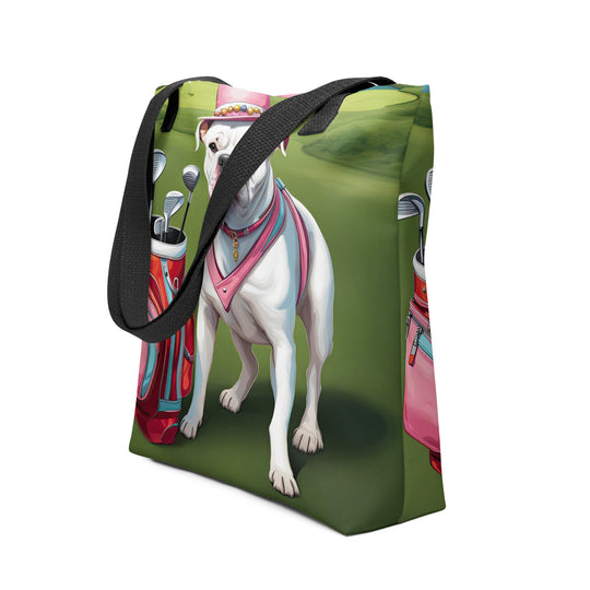 Tote bag-American Bulldog Golfer V5