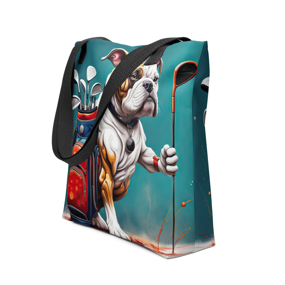 Tote bag-Bulldog Golfer V2