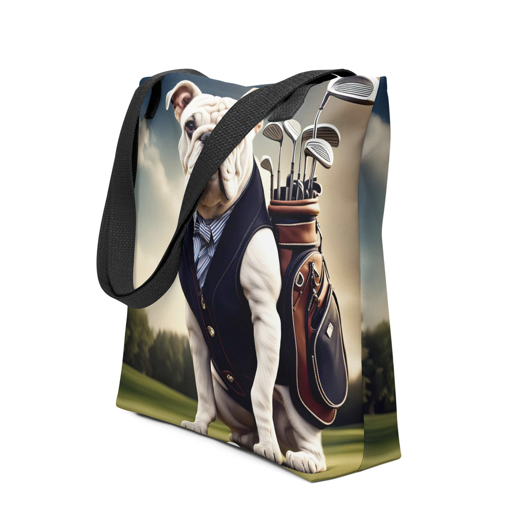 Tote bag-Bulldog Golfer V3