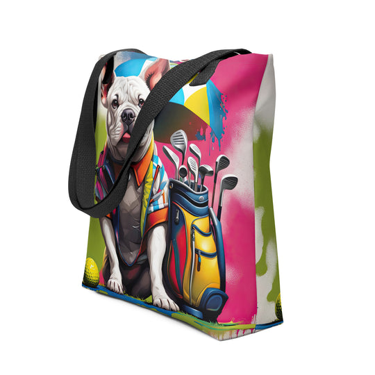 Tote bag-Bulldog Golfer V5