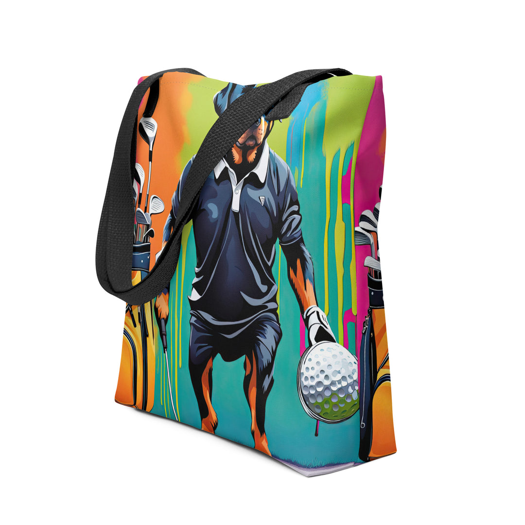 Tote bag-Rottweiler Golfer V2