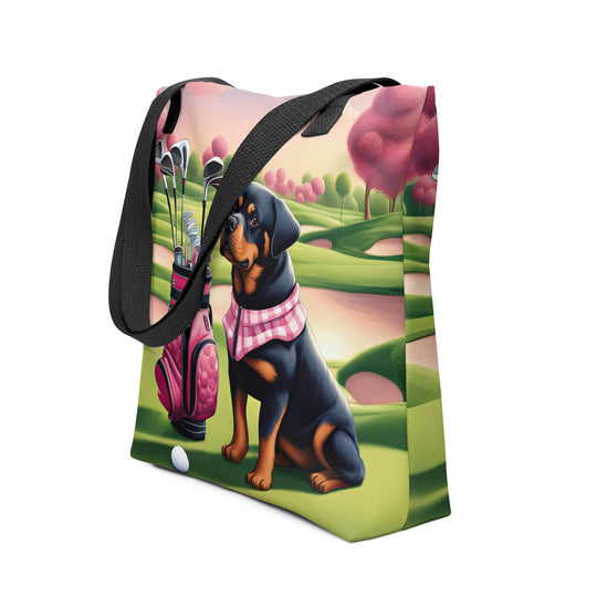 Tote bag-Rottweiler Golfer V4