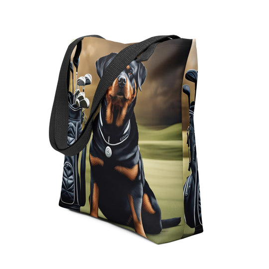 Tote bag-Rottweiler Golfer V5