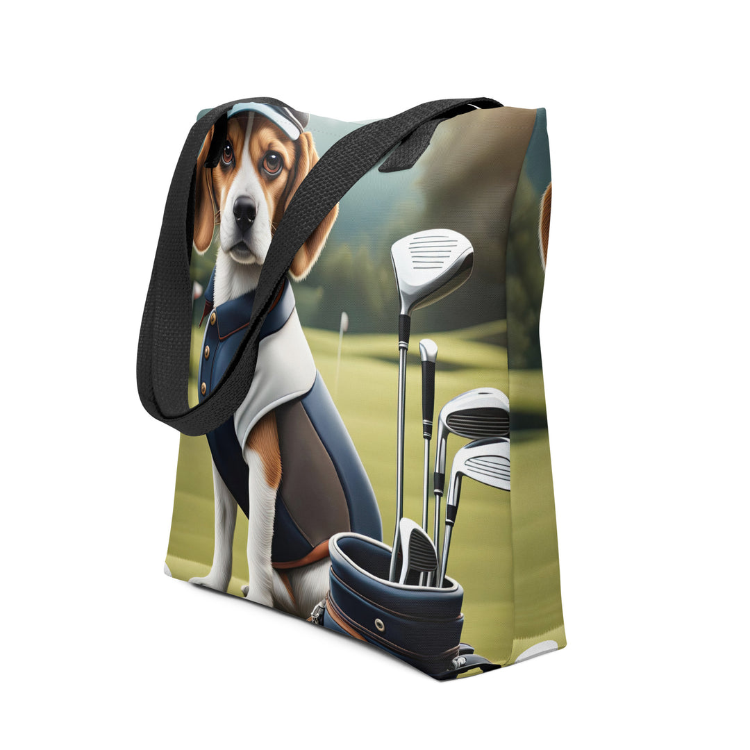 Tote bag-Beagle Golfer