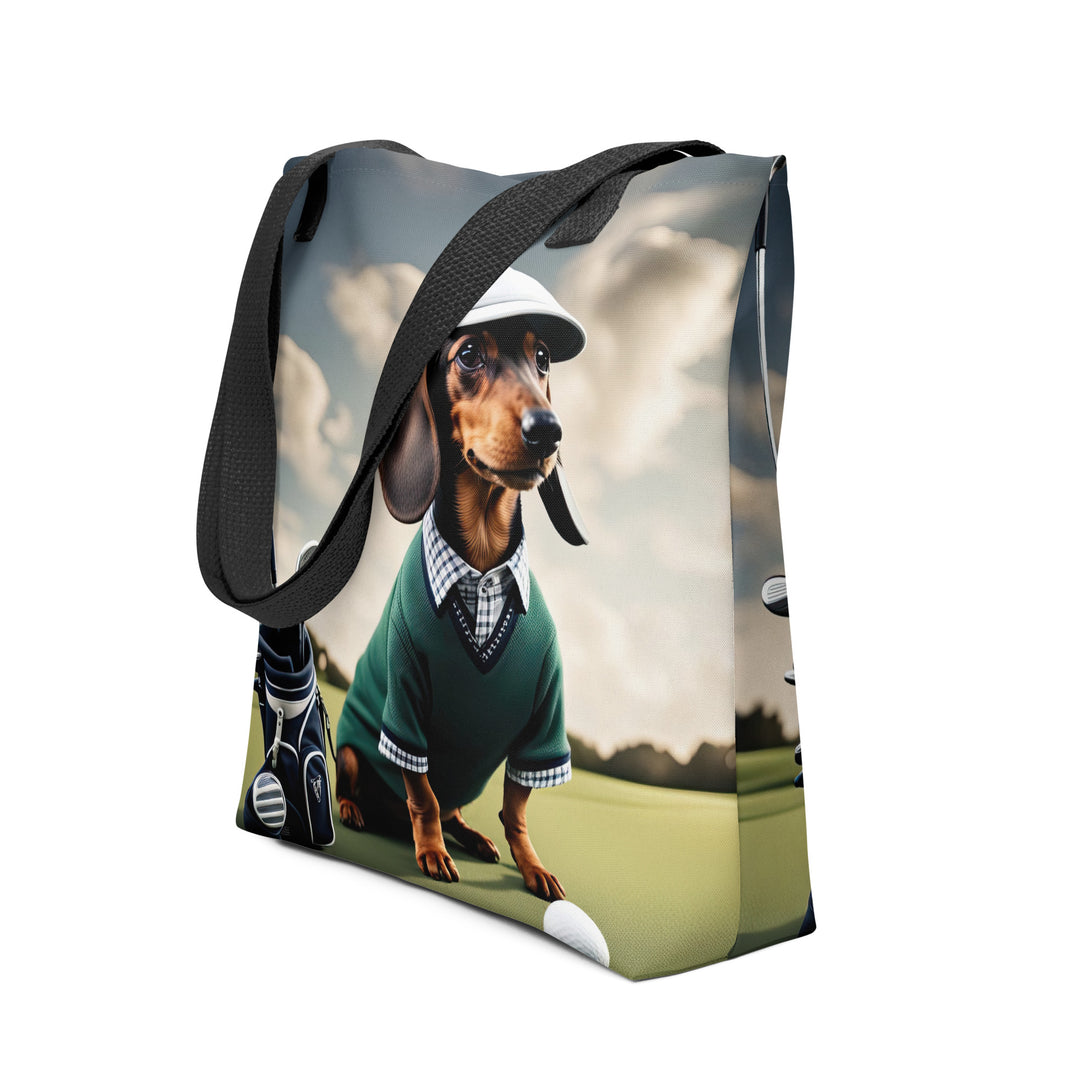 Tote bag-Dachshund Golfer V4