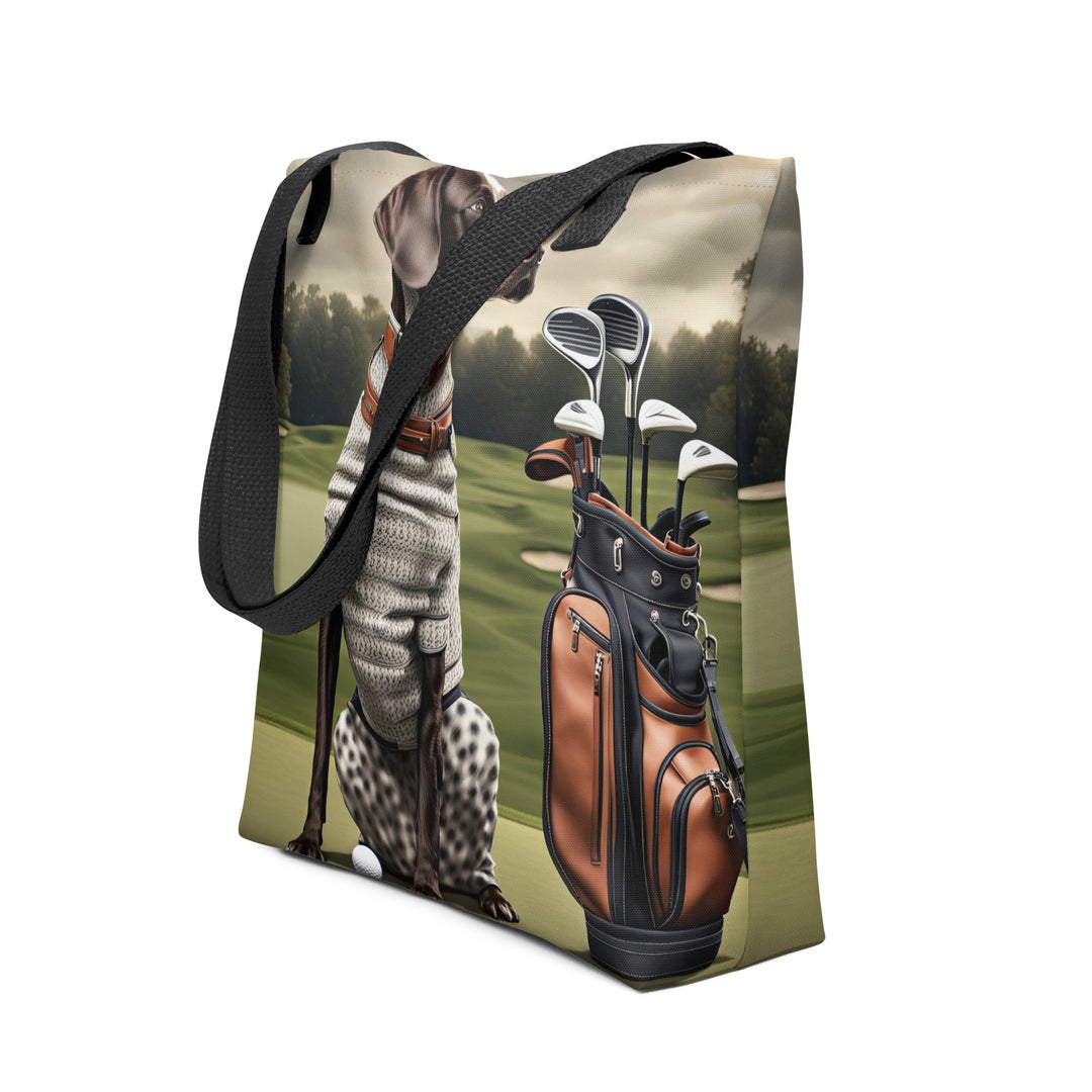 Tote bag-German Shorthaired Pointer Golfer V3