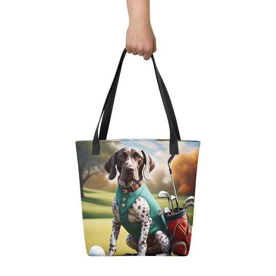 Tote bag-German Shorthaired Pointer Golfer V5