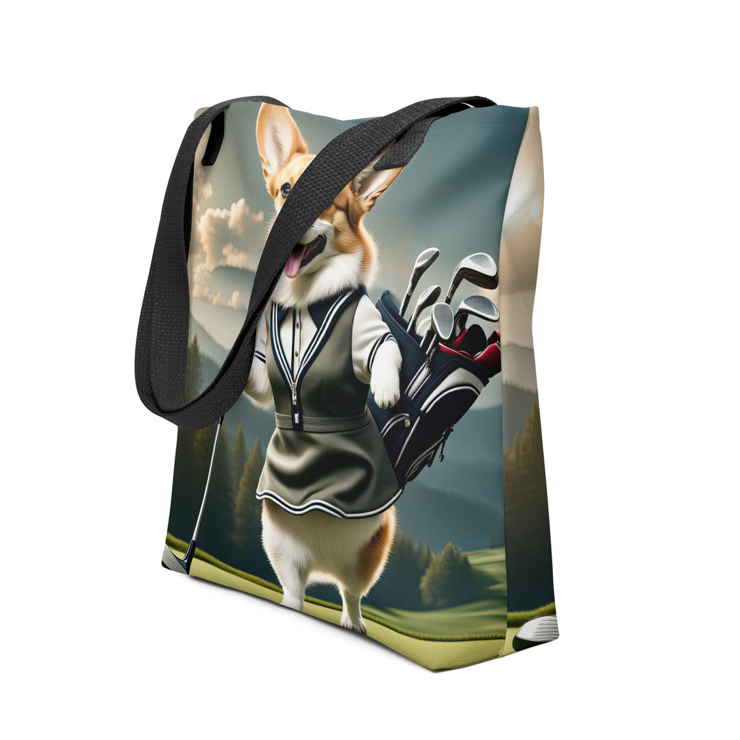 Tote bag-Pembroke Welsh Corgi Golfer V3