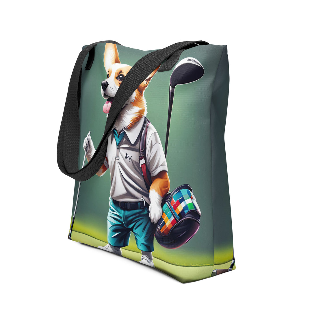 Tote bag-Pembroke Welsh Corgi Golfer V5