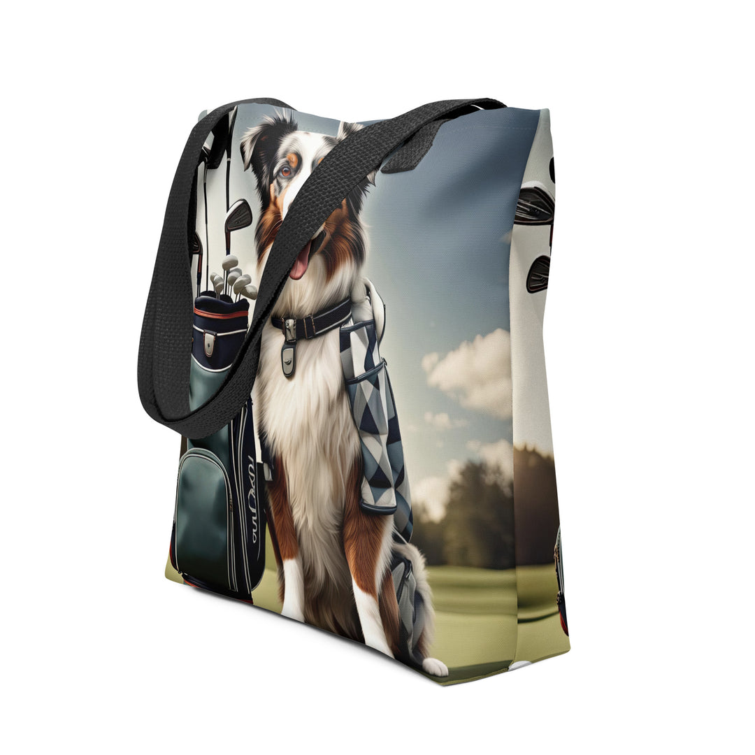 Tote bag-Australian Shepherd Golfer V3