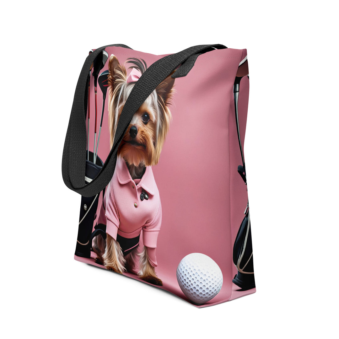 Tote bag-Yorkshire Terrier Golfer V5