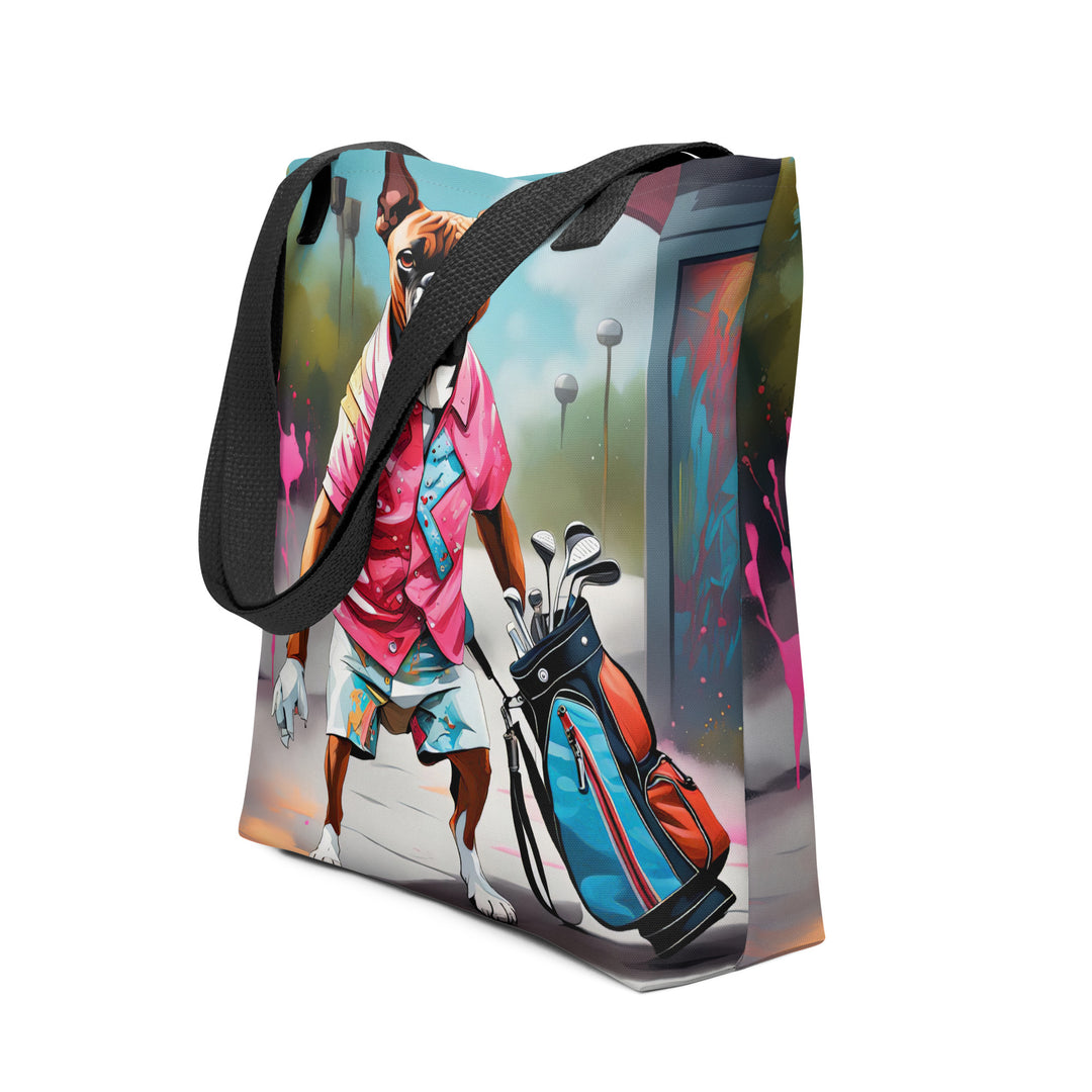 Tote bag-Boxer Golfer