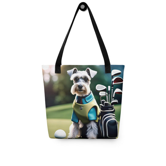 Tote bag-Miniature Schnauzer Golfer V4