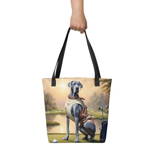 Tote bag-Great Dane Golfer