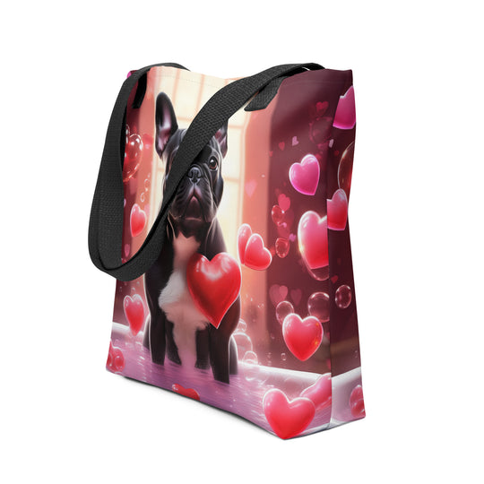 Tote bag-French Bulldog Romantic