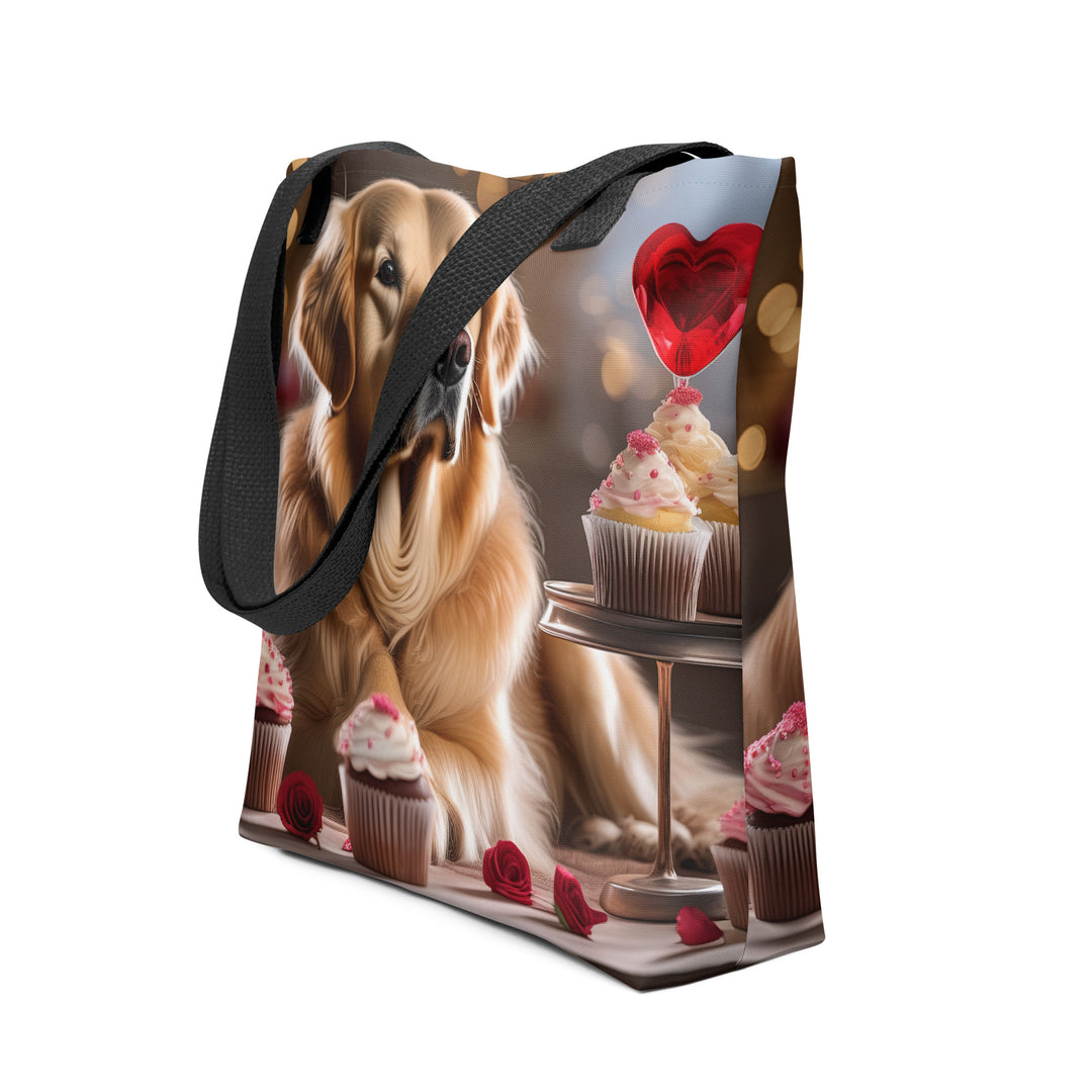 Tote bag-Golden Retriever Romantic