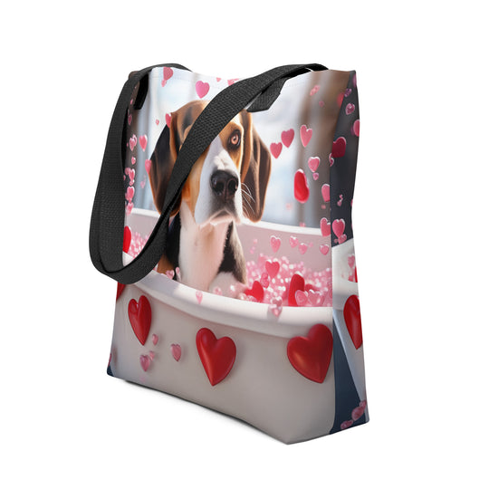 Tote bag-Beagle Romantic