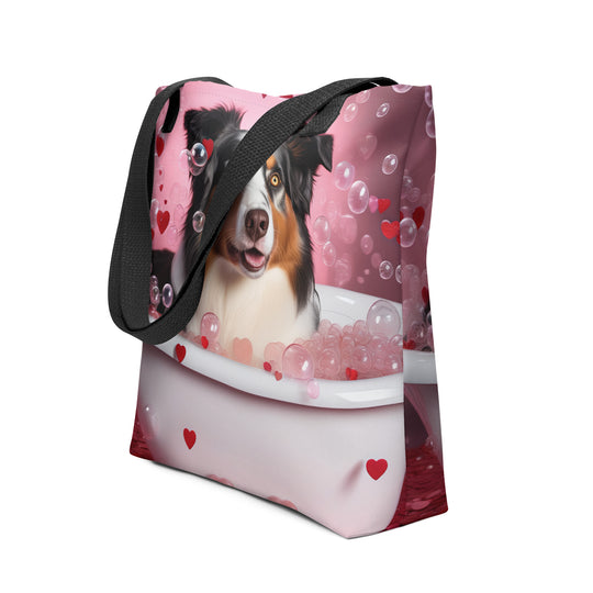 Tote bag-Australian Shepherd Romantic