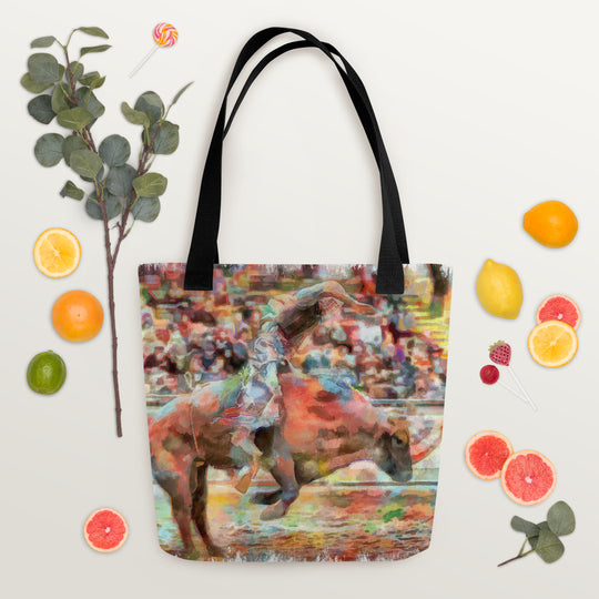 Tote bag - cowboy riding a bull