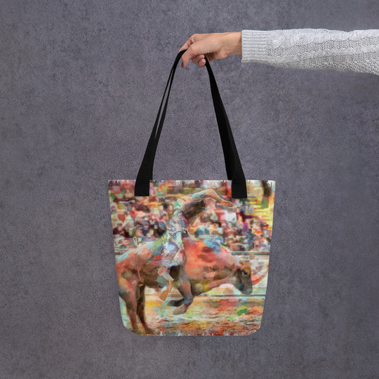 Tote bag - cowboy riding a bull
