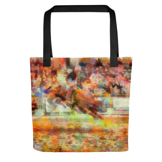 Tote bag - cowboy riding a bull v2