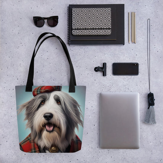 Tote bag-Bearded Collie