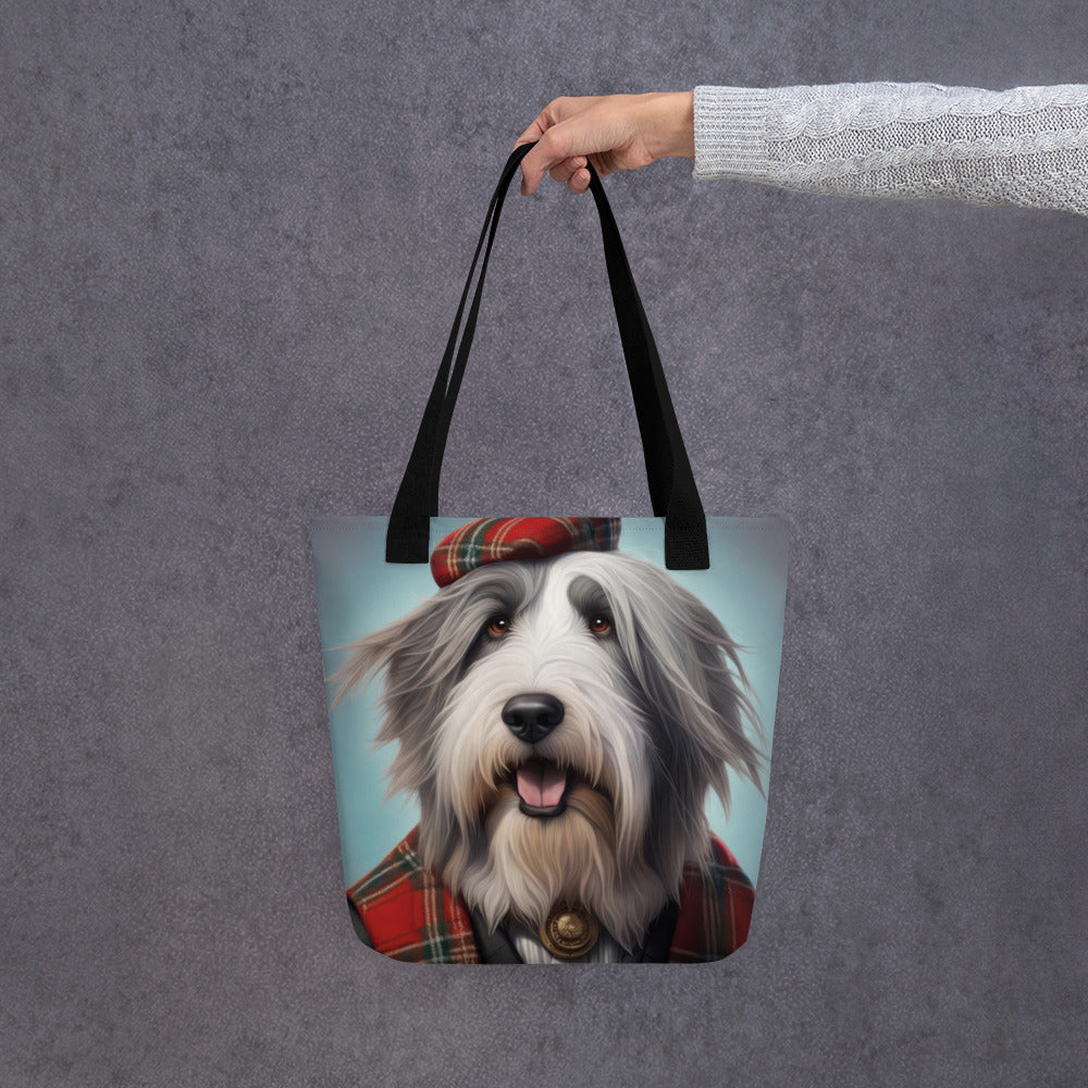 Tote bag-Bearded Collie