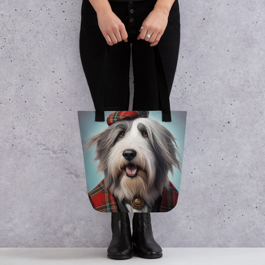 Tote bag-Bearded Collie