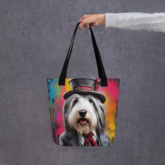 Tote bag-Bearded Collie