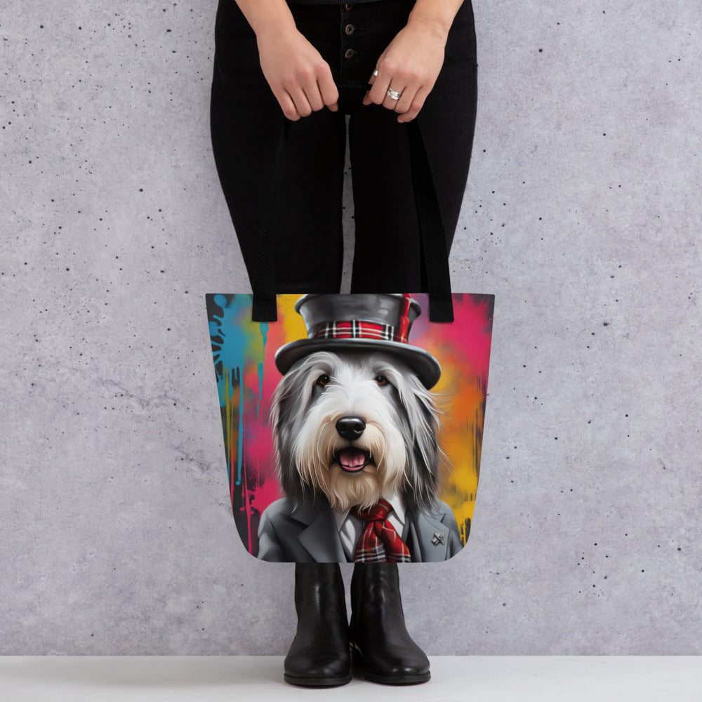 Tote bag-Bearded Collie