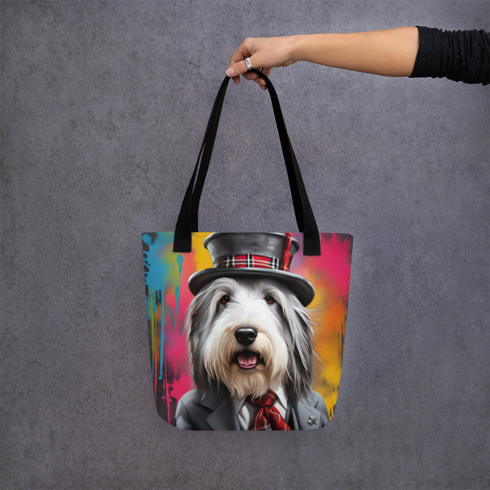 Tote bag-Bearded Collie