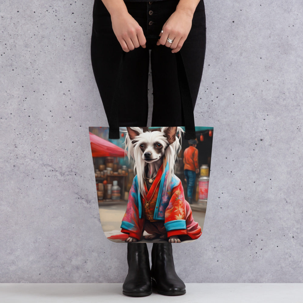 Tote bag-Chinese Crested Dog