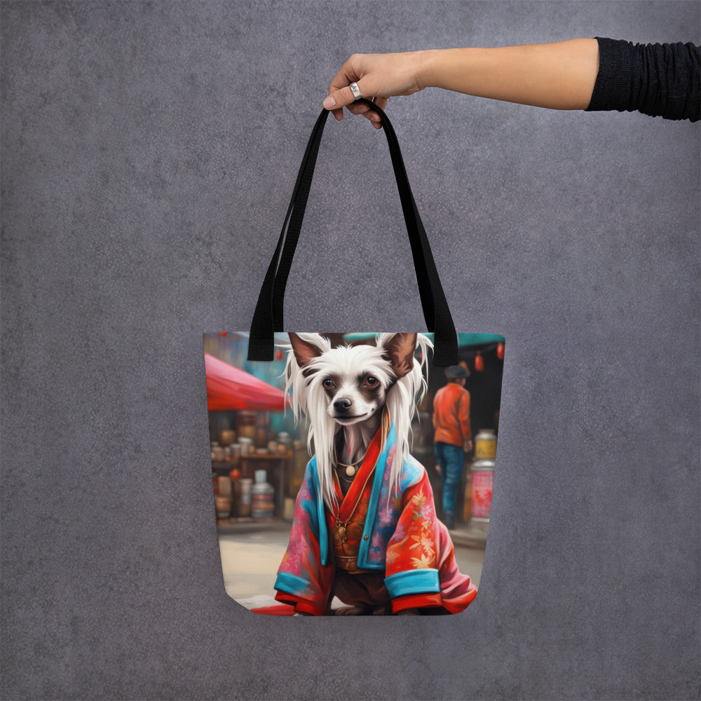 Tote bag-Chinese Crested Dog