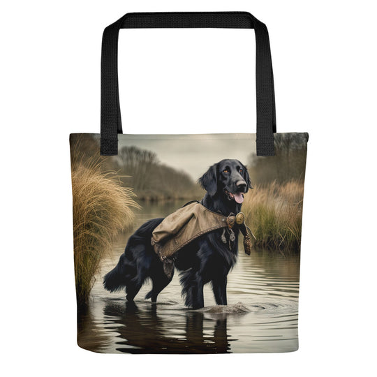 Tote bag-Flat-Coated Retriever