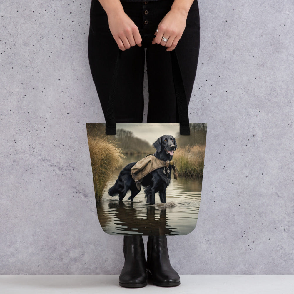 Tote bag-Flat-Coated Retriever