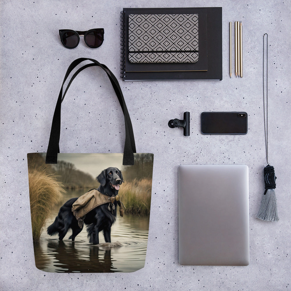 Tote bag-Flat-Coated Retriever