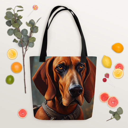 Tote bag-Redbone Coonhound