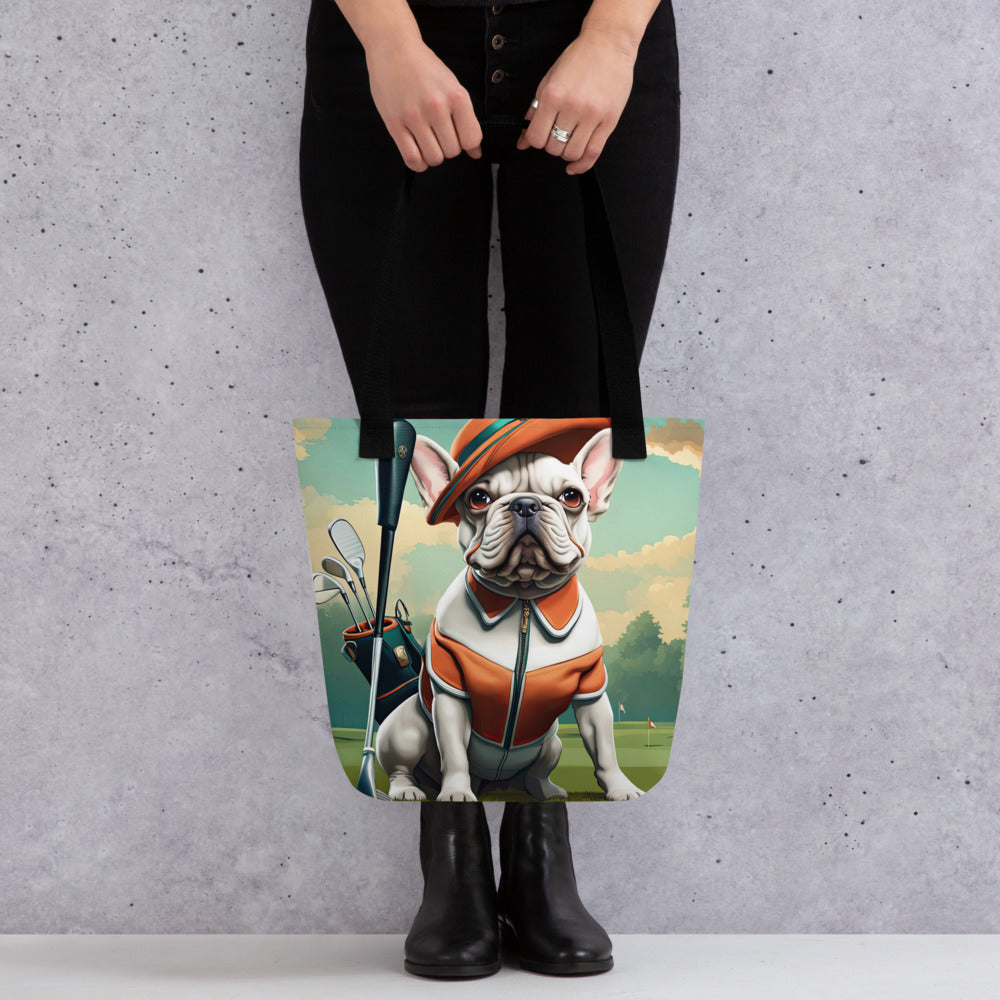 Tote bag- French Bulldog Golfer