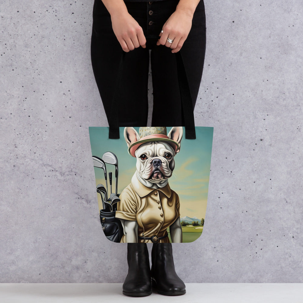 Tote bag- French Bulldog Golfer V2