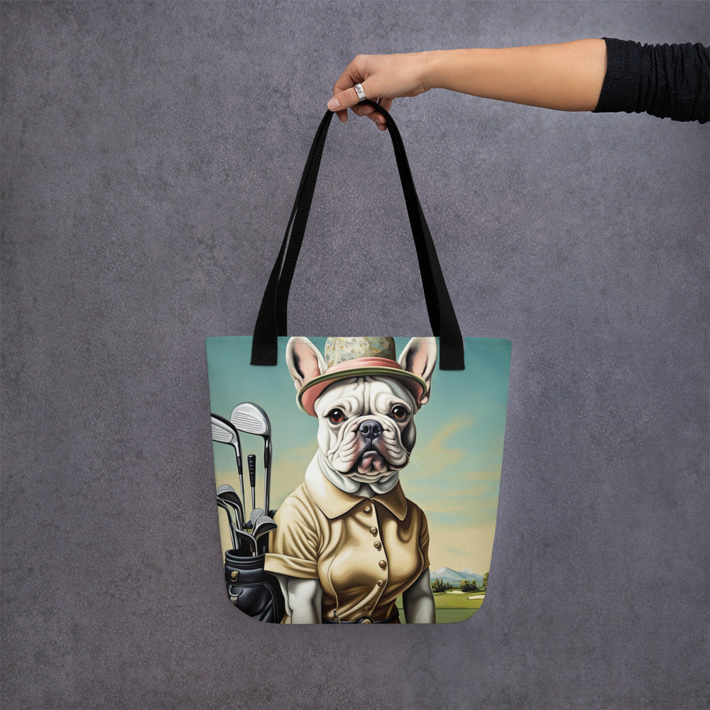 Tote bag- French Bulldog Golfer V2