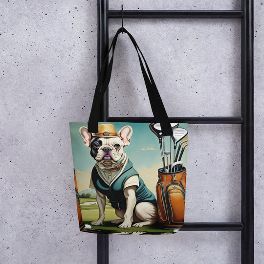 Tote bag-French Bulldog Golfer V3