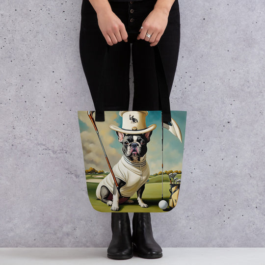 Tote bag-French Bulldog Golfer V4