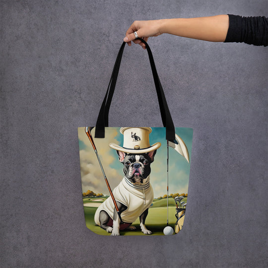 Tote bag-French Bulldog Golfer V4