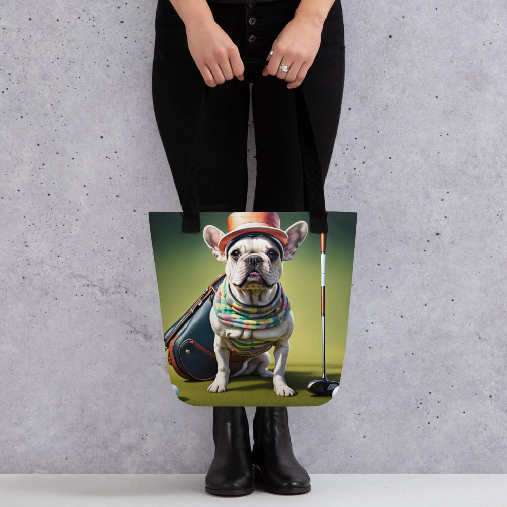 Tote bag-French Bulldog Golfer V5