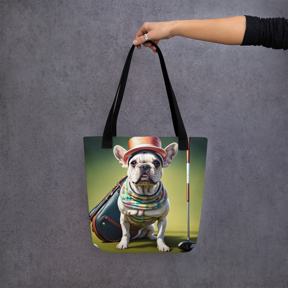 Tote bag-French Bulldog Golfer V5