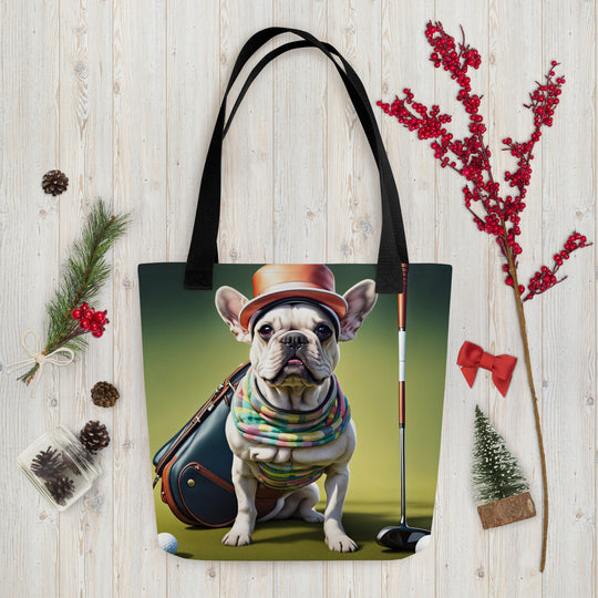 Tote bag-French Bulldog Golfer V5