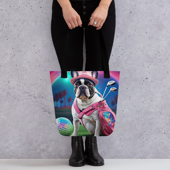 Tote bag-French Bulldog Golfer V7